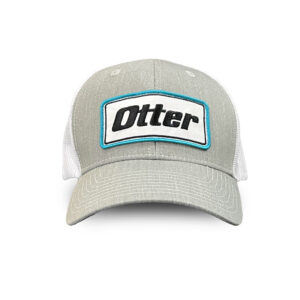 Otter Gray and White Mesh Adjustable Hat with Embroidered Patch