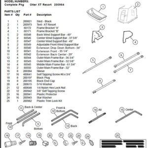 Otter XT Resort Replacement Parts List