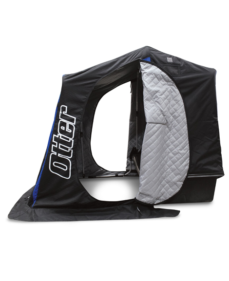 Otter XT X-Over Cottage Ice Fishing Shelter Side View with Open Doors