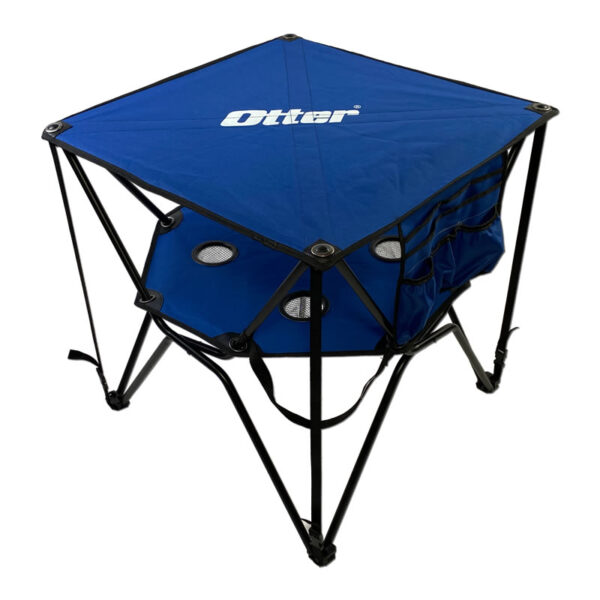 Otter Blue Deluxe Double Decker Table with Cupholders and Side Storage