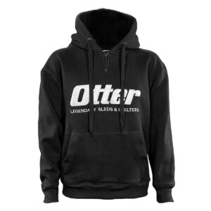 Otter Black Unisex Classic Heavyweight Hoodie Sweatshirt with 3 inch Front Zipper