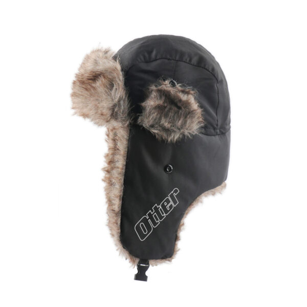 Otter Black with Faux Fur Lining Trapper Hat