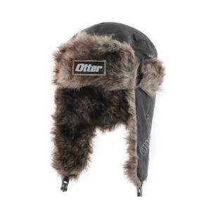 Otter Black with Faux Fur Lining Trapper Hat