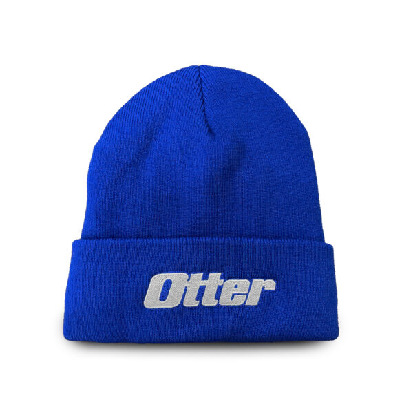 Otter Blue Fleece Lined Knit Ice Fishing Cuffed Beanie