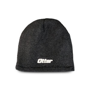 Otter Black Fleece Lined Ice Fishing Straight Beanie