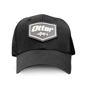 Otter Black Mesh Adjustable Hat with PVC Logo