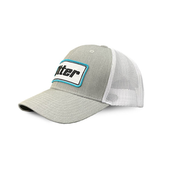 Otter Gray and White Mesh Adjustable Hat with Embroidered Patch