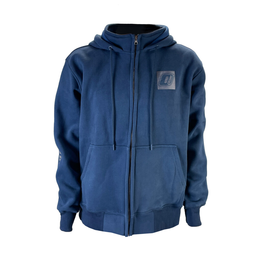 zip hoodie blue