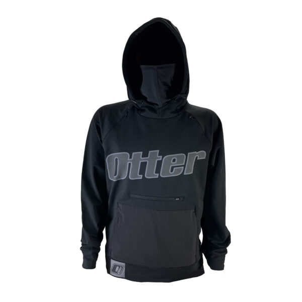 Otter Black Gaiter Pullover Hoodie Sweatshirt with Pocket