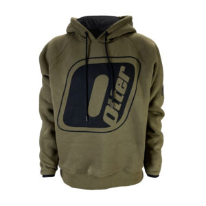 Otter Olive Green Pullover Hoodie Sweatshirt with Flag Arm Patch