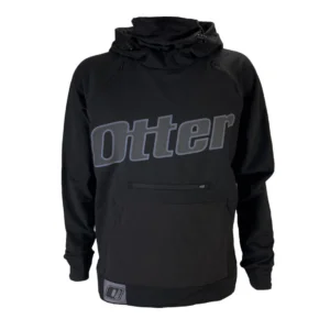 Otter Black Gaiter Pullover Hoodie Sweatshirt with Pocket